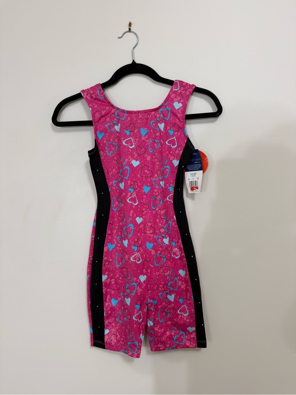 Danskin Freestyle Girls Size L (10/12) Pink Gymnastics Leotard, attached shorts